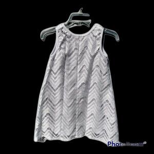 Sally Miller Dress White Lace Sleeveless Lined Pointed Hem Size L Formal GND